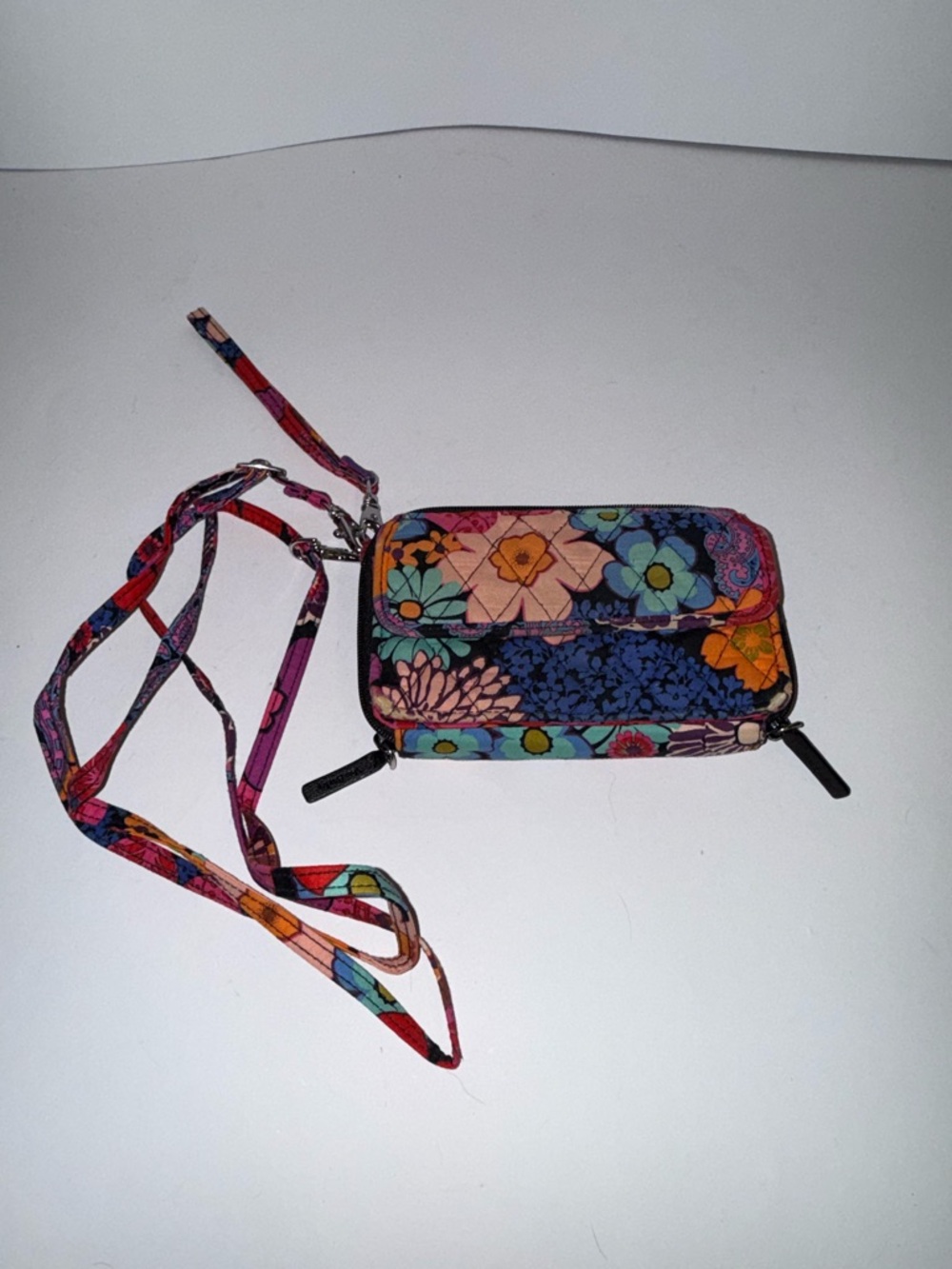 Vera Bradley Floral Quilted Crossbody in Pink Blue Yellow